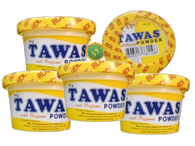 RDL Tawas Powder (Alum Powder) 50grams (yellow with Perfume)